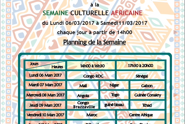 Affiche Semaine Culturelle Africaine